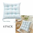 thumbnail image 1 of FEOLGEHLY 4 Pack Square Chair Cushions for Dining Kitchen Chairs 16 Inches Seat Cushion Pads Warm Thick Comfort Chair Cushions for Office with Ties(16", Blue), 1 of 6