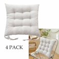 thumbnail image 1 of FEOLGEHLY 4 Pack Square Chair Cushions for Dining Kitchen Chairs 16 Inches Seat Cushion Pads Warm Thick Comfort Chair Cushions for Office with Ties(16", Gray), 1 of 6