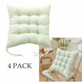 thumbnail image 1 of FEOLGEHLY 4 Pack Square Chair Cushions for Dining Kitchen Chairs 16 Inches Seat Cushion Pads Warm Thick Comfort Chair Cushions for Office with Ties(16", Green), 1 of 6