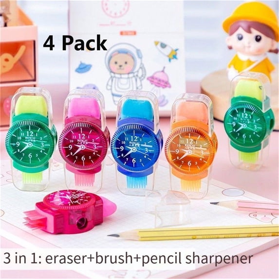 FEOLGEHLY 4 Pcs Handheld Pencil Sharpeners with Lid, Multicolor Single Hole Manual Little Sharpener for Crayons Graphite Pastel Colouring Lip Liners Eye Brow Pencils, Office Supplies, Random