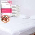 thumbnail image 1 of FEOLGEHLY 4 Piece Disposable Twin/Queen Sheets Microfiber Flat Bed Sheets Only (71x91in) ,Duvet Cover(87x94in) and 2 Throw Pillow Cases(20x32in) Set, Washable Breathable Bedding for Business Travel, 1 of 8