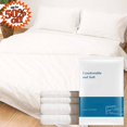 thumbnail image 1 of FEOLGEHLY 4 Piece Disposable Twin/Queen Sheets Microfiber Flat Bed Sheets Only (83x91in) ,Duvet Cover(87x94in) and 2 Throw Pillow Cases(20x32in) Set, Washable Breathable Bedding for Business Travel, 1 of 9