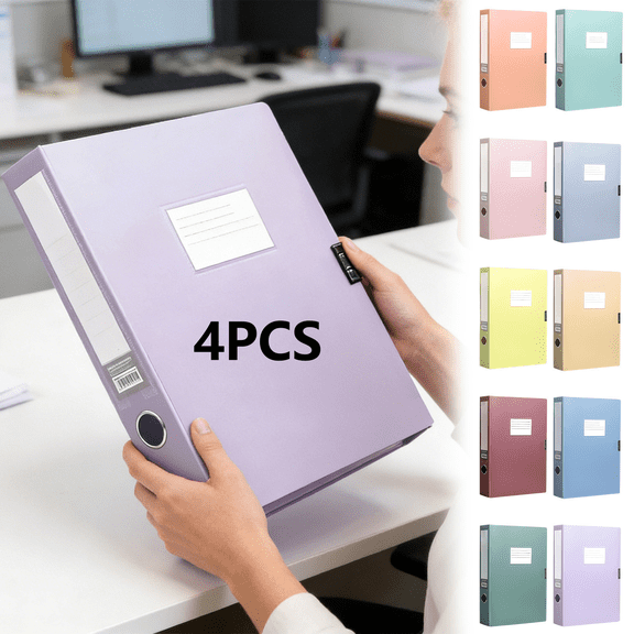 FEOLGEHLY 4PCS Plastic File Folders, Foldable A4 Retros-Style File Organizer, Thickened Portable Document Storage for Home Work Office Organise Exam Papers Receipts Contracts Paperwork (Green)
