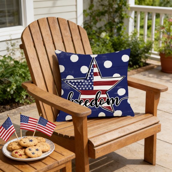 FEOLGEHLY 4th of July Memorial Day Decorations, Decor, Patriotic Themed Throw Pillow Covers 4 Designs Available Decorative Cushion Covers Ideal for Sofas and Living Room Decor