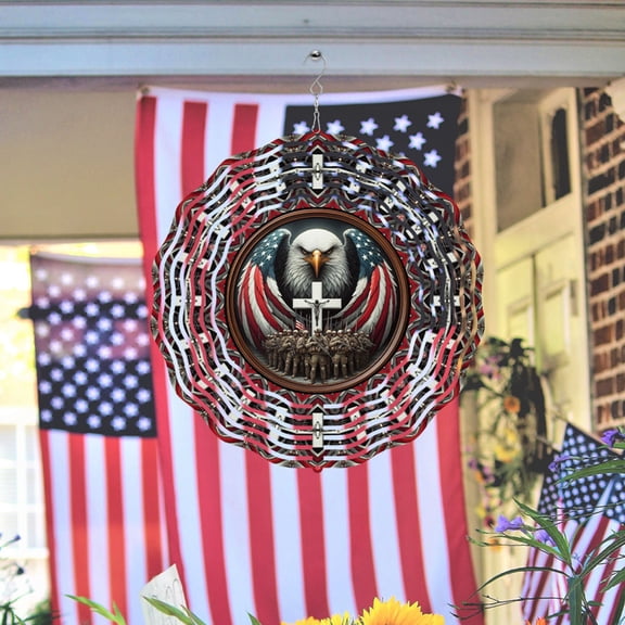 FEOLGEHLY 4th of July Memorial Day Sale Decorations, Home Decor, Anniversary Decoration Wind Turn Stainless Steel Rotating Wind Chime Balcony Yard Decoration Hanging Souvenir