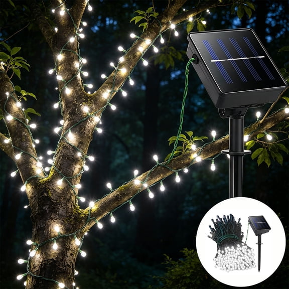 FEOLGEHLY 4th of July Memorial Day Decorations, Independence Day Home Decor, Red White and Blue Singlecolor Mixed Solar String Lights LED for Independence Day Decoration for Outdoor Use