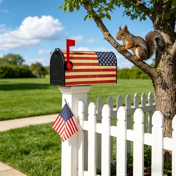 FEOLGEHLY 4th of July Decorations, Memorial Day Decorations, Patriotic Mailbox Covers 3 Designs Available Magnetic USA Flag Mailbox Decor PerfectS For 4th Of July Home Decoration A