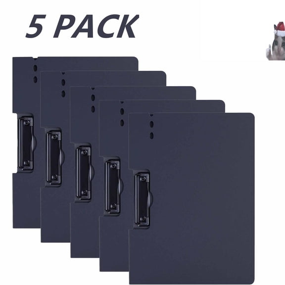 FEOLGEHLY 5 Pack Large Capacity File Organizers 12.59x9.25 Inch Sturdy Plastic Document Holder, Vertical Expandable File Pockets Jackets for Adults Office Home, Black