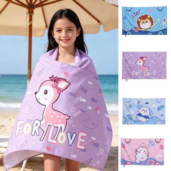 FEOLGEHLY 51.18x31.49in Large Beach Towels, Microfiber Oversized Beach Bath Towel, Sandproof Quick Dry Pool Towel for Kids, Absorbent Portable Beach Blanket for Camping Yoga Travel Outdoor Use