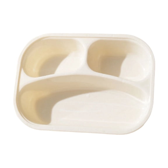 FEOLGEHLY 5PCS Round Plastic Plates, Divided Plates for Adults, Reusable Food Tray, Plastic Plates For Party, Plastic Dinner Plates with Compartments, for Home Travel & Outdoor 8.66 in