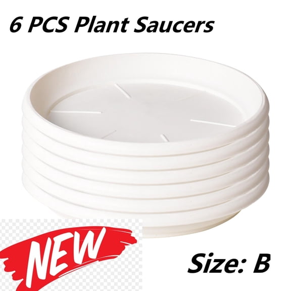 FEOLGEHLY 6 Pack Plant Saucers for Indoor, Heavy Duty Plastic Pot Plant Drip Trays Saucers for Indoors Outdoor, Plant Water Tray for Planters 3-5"