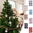 thumbnail image 1 of FEOLGEHLY 6 Pcs Luxury Satin Shatterproof Christmas Ball Ornaments Sets, Neutral Christmas Tree Decoration Textured Hanging Ornaments Xmas Decor for Tree Home Holiday Party Indoor Outdoor, Rose Gold, 1 of 7