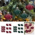 thumbnail image 1 of FEOLGEHLY 6 Pcs Velvet Ornaments Sets for Christmas Tree, Large Shatterproof Plastic Christmas Balls for Xmas Tree Decorative, Flocked Decorative Bulbs for Indoor Outdoor Party Home Decor, Green, 1 of 6