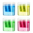 thumbnail image 1 of FEOLGEHLY 7 Pcs Handheld Pencil Sharpeners with Lid, Multicolor Dual Hole Manual Little Sharpener for Crayons Graphite Pastel Colouring Lip Liners Eye Brow Pencils, Office Supplies, Multicolor, 1 of 9