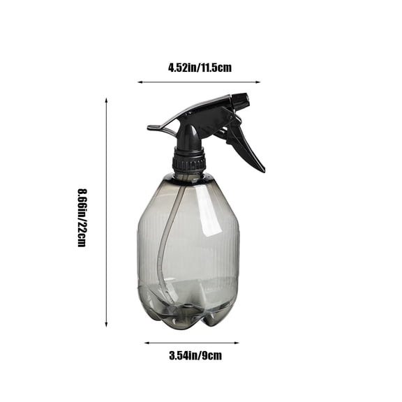 FEOLGEHLY 750ML Plastic Sprinkler Bottle Sprinklers for Yard Plants, Fine Mist Spray Bottle, Garden Tools Water Sprayer Kettle with Adjustable Nozzle, for Outdside Plants/Plant Pots/Cleaning, Gray