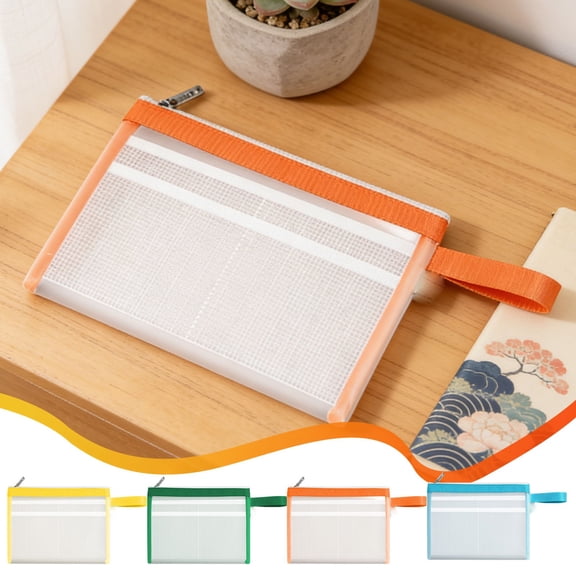 FEOLGEHLY A5 File Folders, Waterproof Document Pouch, Portable Document Folder, Folders For Documents, Folders for Office Travel, Store Information, Documents, Bills, Cards (Blue)