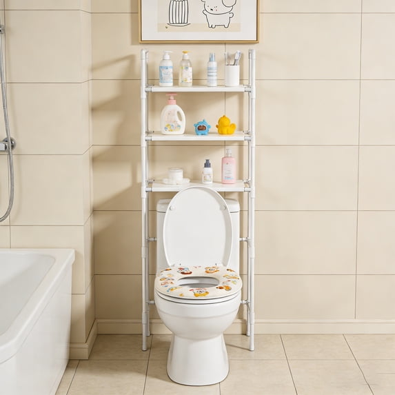 FEOLGEHLY Adjustable Storage Shelves Heavy Duty Metal Utility Shelf, Space Saving Wire Shelving Unit Organizer Rack for Home Kitchen Office Bathroom Pantry Room, 61x18.5x9.84Inch, White