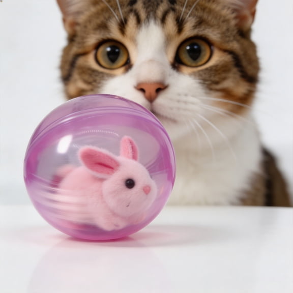 FEOLGEHLY Automatic Cat Toy, Interactive Cat Toys for Indoor Cats, Under 10$ Cheap Cats Toy, Interactive Cst Toy with Smart Obstacle Avoidance, Quiet Cat Toy for Indoor Cats, Rechargeable (A)