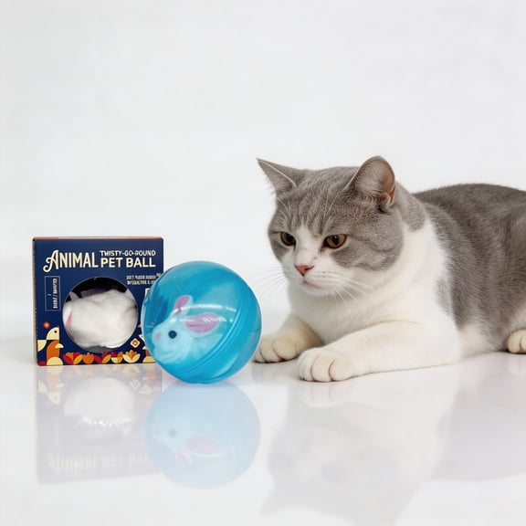 FEOLGEHLY Automatic Cat Toy, Interactive Cat Toys for Indoor Cats, Under 10$ Cheap Cats Toy, Interactive Cst Toy with Smart Obstacle Avoidance, Quiet Cat Toy for Indoor Cats, Rechargeable (A)