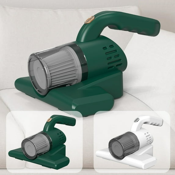 FEOLGEHLY Bed Vacuum Cleaner, Strong Suction and Low Noise, UV Light, Washable HEPA Filter for Deep Clean, Handheld Vacuum for Clean Up Bed, Mattress Vacuum Corded, Sofas, Pet Hair and Carpets, White