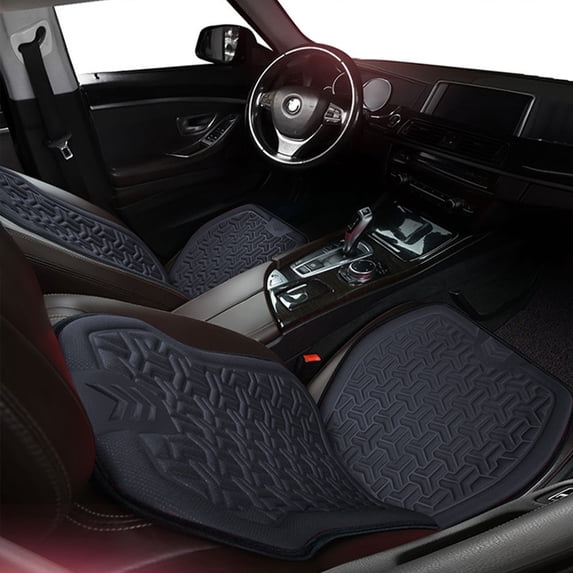 FEOLGEHLY Black Conjoined Front Car Seat Covers, Faux Leather Car Seat Protector Universal fit for Most Cars SUVs and Trucks Water Proof Seat Protector