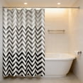 thumbnail image 1 of FEOLGEHLY Black Wave PVC Heavy Duty Shower Curtain 47x71 in, Waterproof & Mold Resistant Thickened Bathroom Stall Curtain, Odor Free Dry Wet Separation Shower Curtain Liner for Bathroom Toilet Room, 1 of 6