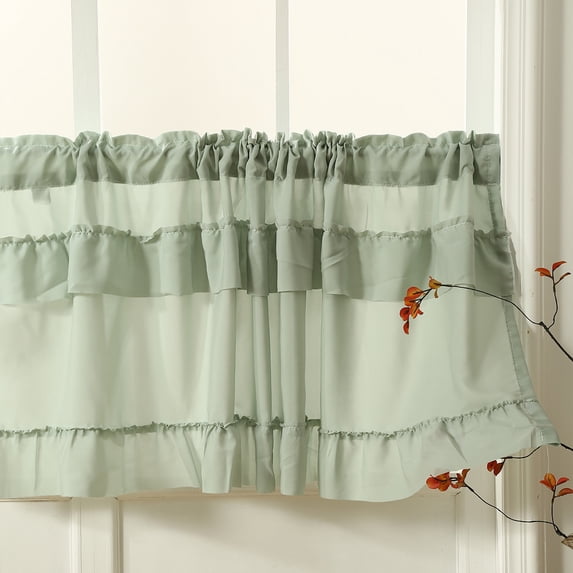 FEOLGEHLY Blackout Valances for Windows,Living Room Bedroom Bathroom Dinning Room Blackout Thermal Insulated Rod Pocket, 18 x 39 Inch, Natural Sand