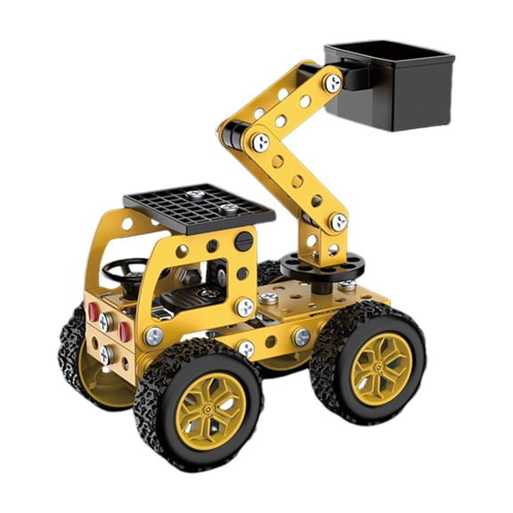 FEOLGEHLY Buildable 3D Metal Engineering Kit 115-Piece STEM Set for Ages 8-16 Develops Logic Skills DIY Project Ideal Gift for Kids, Metal Model Car Kits for 14 (Yellow)