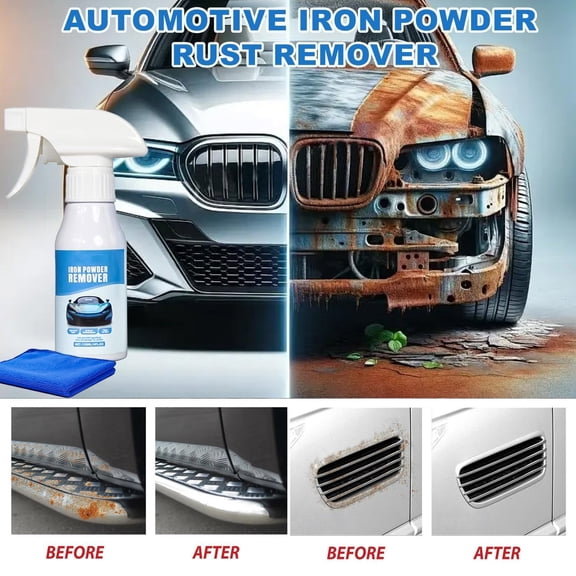 FEOLGEHLY Car Detailing Kit, 120ml Iron Remover & Rust Cleaner for Car Paint, Tires, Wheels, Multi-Purpose Auto Cleaning Supplies, Non-Scratch Formula for Vehicle Surface Restoration