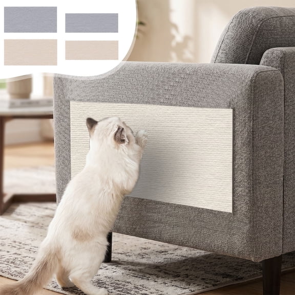 FEOLGEHLY Cat Scratcher Wall Pad, Cat Scratchers for Indoor Cats, No-Debris Abrasion-Proof Cat Wall Scratcher with Adhesive Backing, Cat Claw Pad Climbing Toy for Kitties (White)