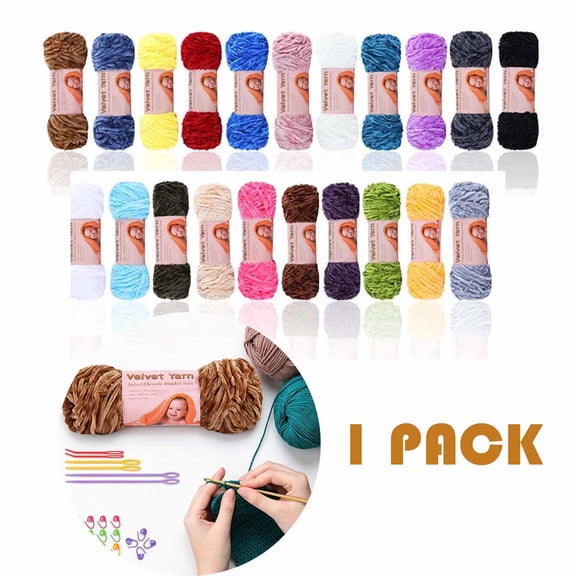 FEOLGEHLY Chenille Velvet Wool Balls Soft Polyester Yarn Ball, Soft Yarn Skeins Bulk for Crochet Thread & Chunky Hand Knitting, DIY Crafts for Hat, Scarf, Sweater, Blanket, Pet Bed