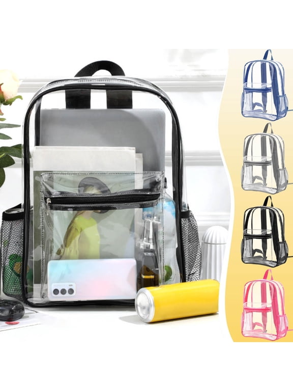 Clear Backpack Stadium Events, Travel Backpack for Women Wen, College Backpack, Under 10$ Cute Clear Backpack, Clear Bag for Stadium Events, Waterproof Bag (Black)