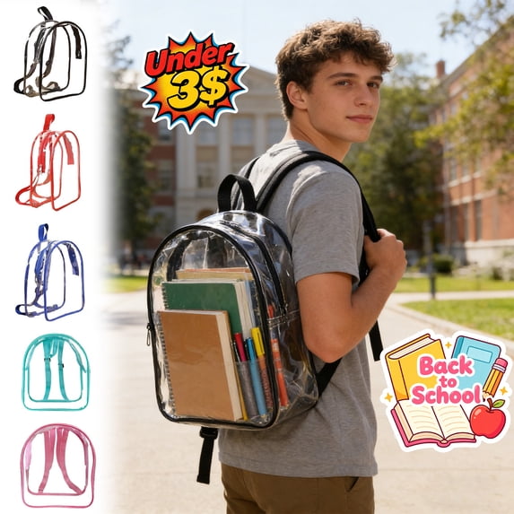 FEOLGEHLY Clear Backpack Stadium Events, Travel Backpack for Women Wen, College Backpack, Under 5$ Cute Clear Backpack, Clear Bag for Stadium Events, Waterproof Bag (Green)