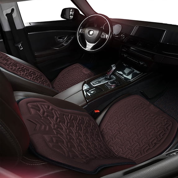 FEOLGEHLY Coffee Conjoined Front Car Seat Covers, Faux Leather Car Seat Protector Universal fit for Most Cars SUVs and Trucks Water Proof Seat Protector