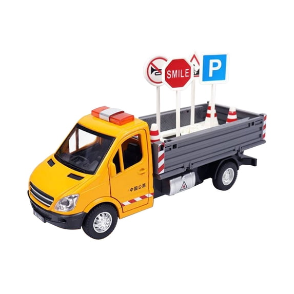 FEOLGEHLY Construction Cement Mixer Toy Truck for Boys, Heavy Duty Cement Mixer Truck for Pretend Play, Alloy Realistic Pull Back Truck with Lights and Sound, Perfect Birthday for Toddlers Ages 3-8