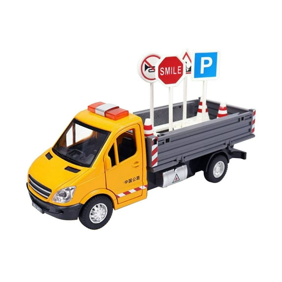 FEOLGEHLY Construction Cement Mixer Toy Truck for Boys, Heavy Duty Cement Mixer Truck for Pretend Play, Alloy Realistic Pull Back Truck with Lights and Sound, Perfect Birthday for Toddlers Ages 3-8