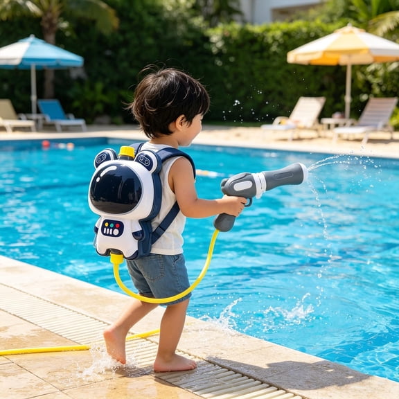 FEOLGEHLY Cute Backpack Fast Fill Water Blaster, High Capacity Water Gun for Adults, Super Soakers Summer Beach Pool Water Fighting Gear, Bulk Party Favors for A-gedd 5-16