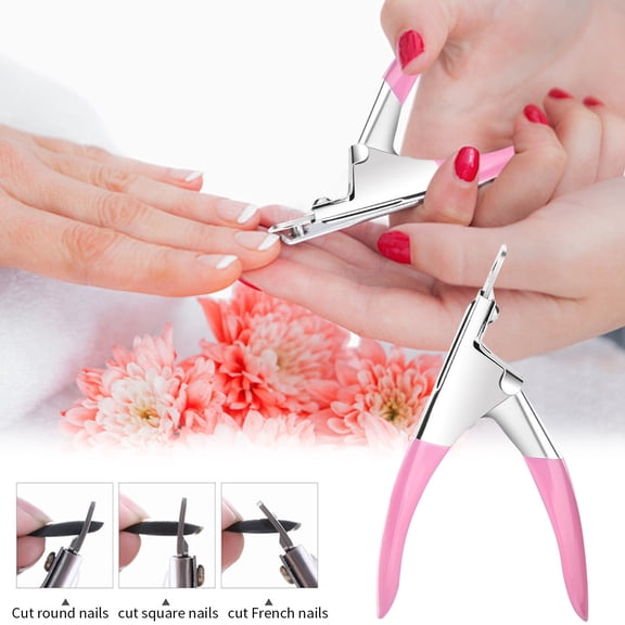 FEOLGEHLY Cuticle Nipper Stainless Steel Sharp Blade Flat Cut Nail Clippers for Nail Care Manicure Tools Nail Trimmer Salon Quality Adjustable Angle Nail Art Tool (Pink)
