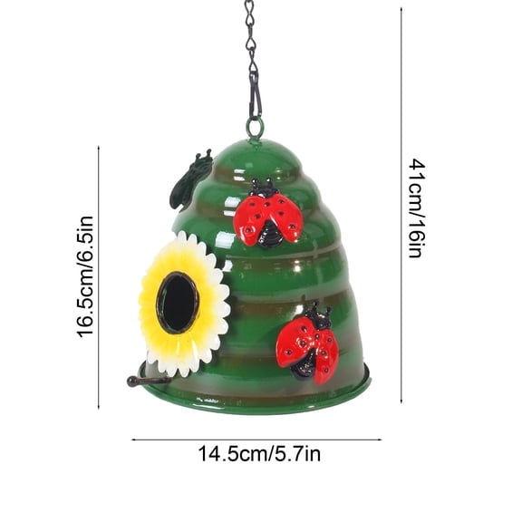 FEOLGEHLY Decorative Iron Bee Bird Houses for Outside with Storage Bag, Wildlife Supplies Bird Feeder for Home Garden Decor, Garden Nesting Box, Small Bird Sleeping House for Cold and Damp Climates