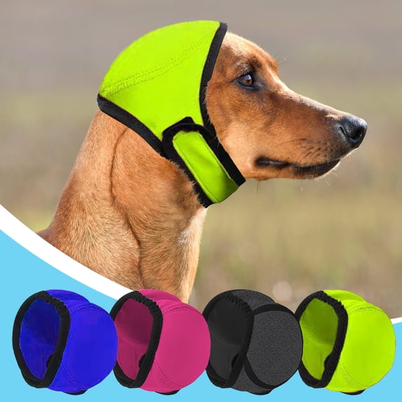 FEOLGEHLY Dog Calming Hood Anxiety Ear Cover Waterproof Dog Ear Muffs for Bath Grooming Swimming, Dog Bath Ear Protection Calming Pet Headgear Adjustable Lightweight (Gray)