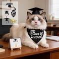 thumbnail image 1 of FEOLGEHLY Dog Graduation Cap Pet Graduation Hat Graduation Pet Bandana Set with Bow Tie Bib for Small Medium Dogs Cats, Adjustable Elastic Strap Dog Graduation Costume Pet Photo Prop (C), 1 of 7
