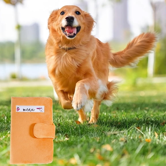 FEOLGEHLY Dog Snuffle Mat,Hide and Seek Plush Snuffle Mat Dog Toys Food Mat Nose Work Enrichment Toys Interactive Burrow Activity Cute Dog Funny Toys for Small Medium Dogs, Orange (Menu)
