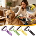 thumbnail image 1 of FEOLGEHLY Double Sided Dematting Comb for Dogs and Cats, Undercoat Rake with Stainless Steel Teeth, Long Hair Grooming Deshedding Tool, Safe Detangling Pet Brush for Pets (Yellow), 1 of 8