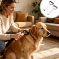 thumbnail image 1 of FEOLGEHLY Double Sided Pet Dematting Comb for Dogs and Cats, Undercoat Deshedding Tool with Hair Collection, Dual-Sided Brush for Long Hair, Gentle Rounded Teeth, Anti-Slip Grip (Brown), 1 of 7