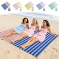 thumbnail image 1 of FEOLGEHLY Double Sided Velour Beach Blanket, Beach Blanket Waterproof Sandproof Mat, Quick Dry Beach Towel, Beach Blanket with Carry Bag, for Swimming Camping Yoga 80x55 In (B), 1 of 6