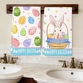 thumbnail image 1 of FEOLGEHLY Easter Kitchen Towels Set of 2, 16x24 inch Colorful Bunnies Dish Cloths, Rabbit Floral Eggs Farmhouse Design, Spring Holiday Hand Towels for Bathroom Kitchen Easter Decorations, 1 of 6