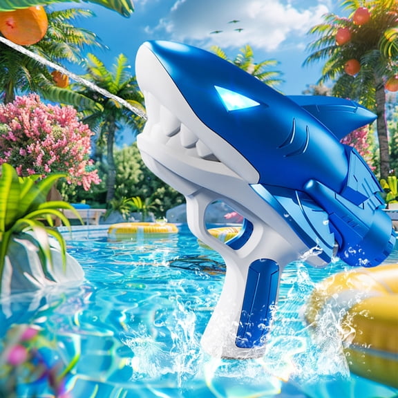 FEOLGEHLY Electric Shark Water Gun, Water Blasters With Light, Water Guns For Adults, Super Soaker Water Gun Long Range, ABS Plastic, for Beach Days, Pool Parties, Backyard Water Wars (Pink)