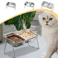 thumbnail image 1 of FEOLGEHLY Elevated Cat Bowls, Stainless Steel Dog Feeding Bowls, Raised Cat Food and Water Bowl for Indoor Cats, Pet Food Bowls for Small Medium Cats Dogs and Puppies, Tilted Design, Dishwasher Safe, 1 of 7
