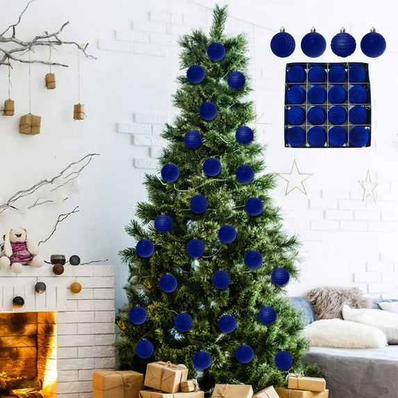 FEOLGEHLY Extra Large Christmas Tree Ornaments Set Velvet Balls, 16 Pcs Shatterproof Christmas Bulbs Ornaments for Xmas Tree Decorative, Vintage Party Home Neutral Decorations, Multicolor