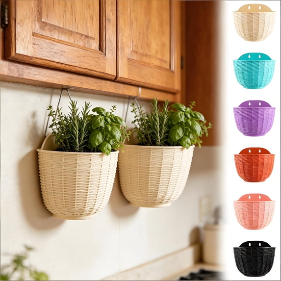 FEOLGEHLY Fence Style Plastic Flower Pot, Small Picket Fence Planter Box, Indoor Outdoor Patio Balcony Garden Home Decor, Waterproof Weatherproof No Fade Easy Clean Lightweight, Holiday Gift (BS)